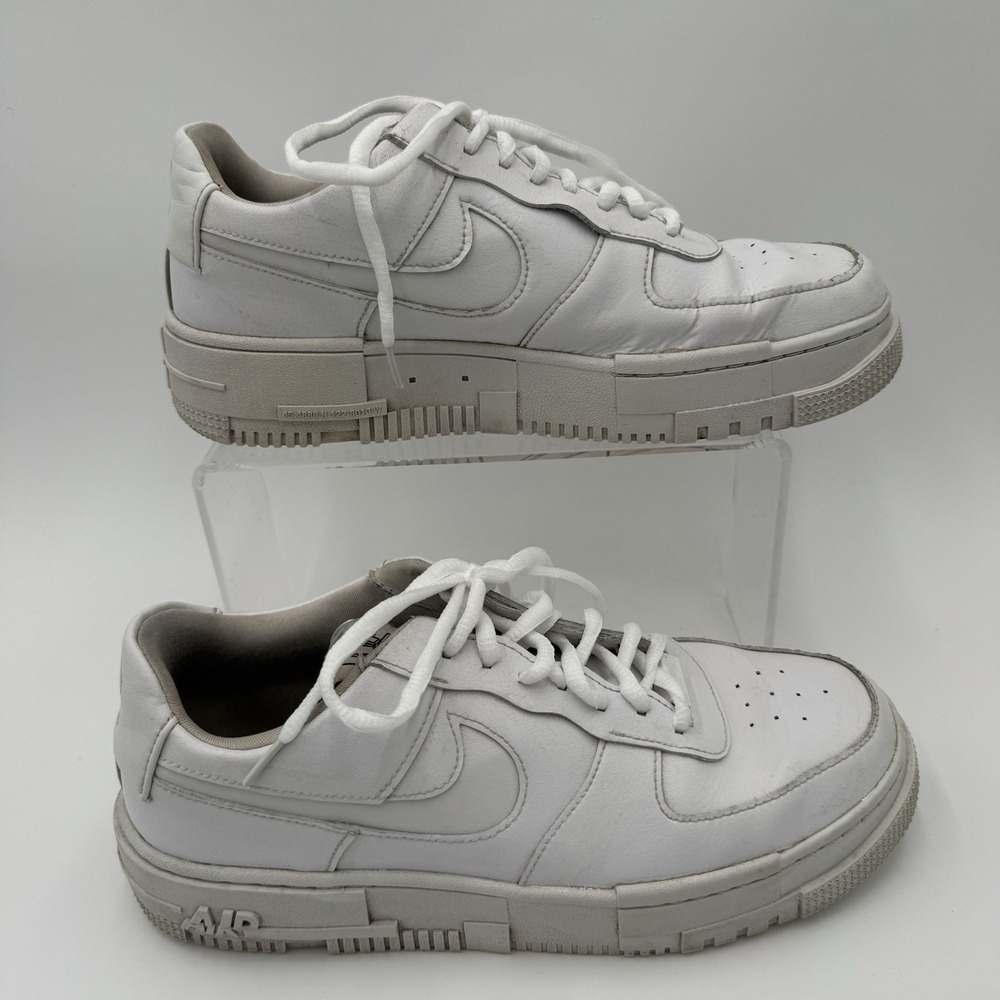 Nike Air Force 1 Pixel Womens White Leather Platform Sneakers CK6649-100